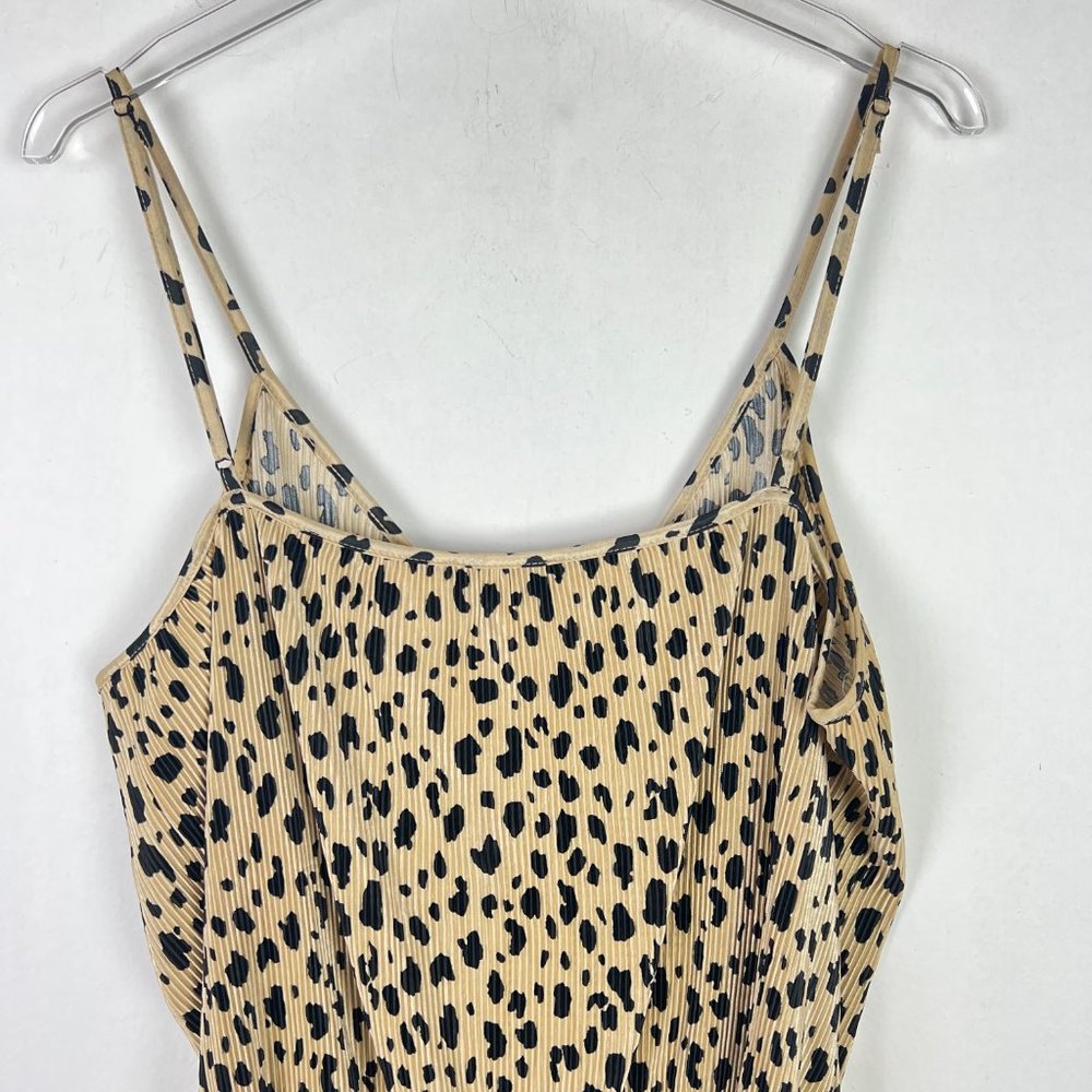 WAYF Surplice Ribbed Cheetah Print Bodysuit SleevelessSize XL EUC L2443 - Picture 9 of 10